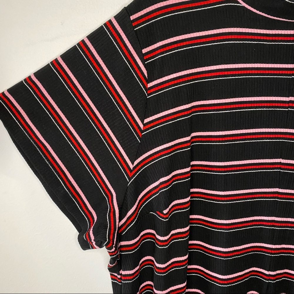 Torrid woman's plus size black multi stripe rib mock neck trapeze dress 5X - Picture 8 of 12